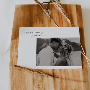 Minimalist Modern Wedding Thank You Card Template Printable Wedding Thank You Card with Photo Editable Thank You Card OLIVIA image 5