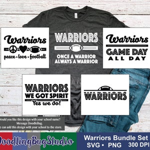 Warriors Bundle SVG, Warrior PNG, Warrior clipart, gift for Warrior fan svg, Warrior Football svg, Warrior mom art, Warrior teacher art svg