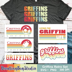 Griffins Bundle svg, Griffins PNG Clipart, gift Griffins svg, Griffins Football svg, Griffins mom, Griffins soccer svg, Griffins retro svg