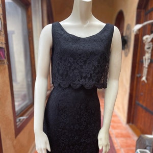 Vintage Black Two-Tiered Lace Dress