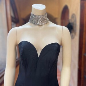 DEADSTOCK Sexy Black Dress w/ Built-In Choker by Climax for David Howard, Karen Okada