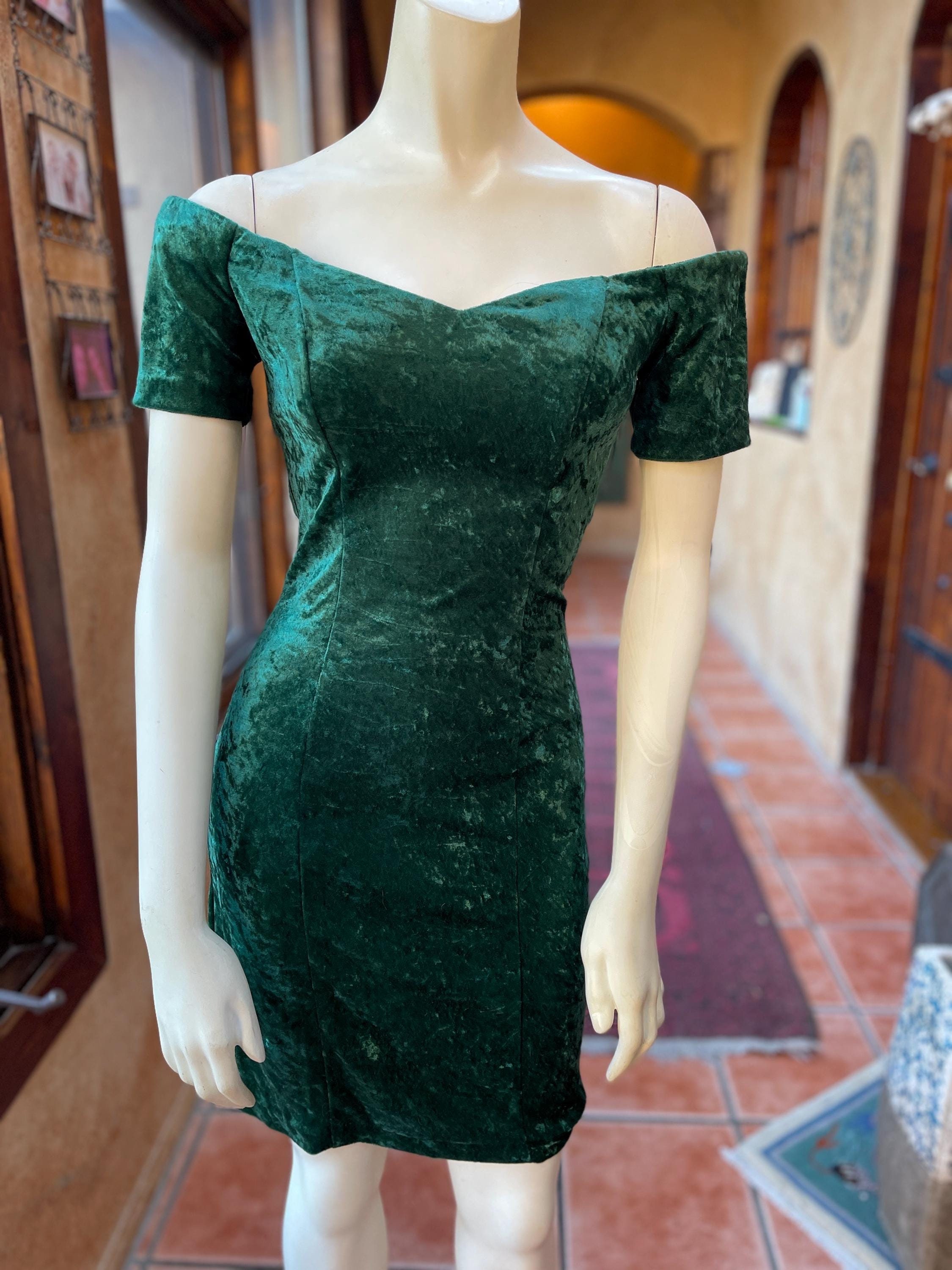 Emerald Green off Shoulder Dress - Etsy
