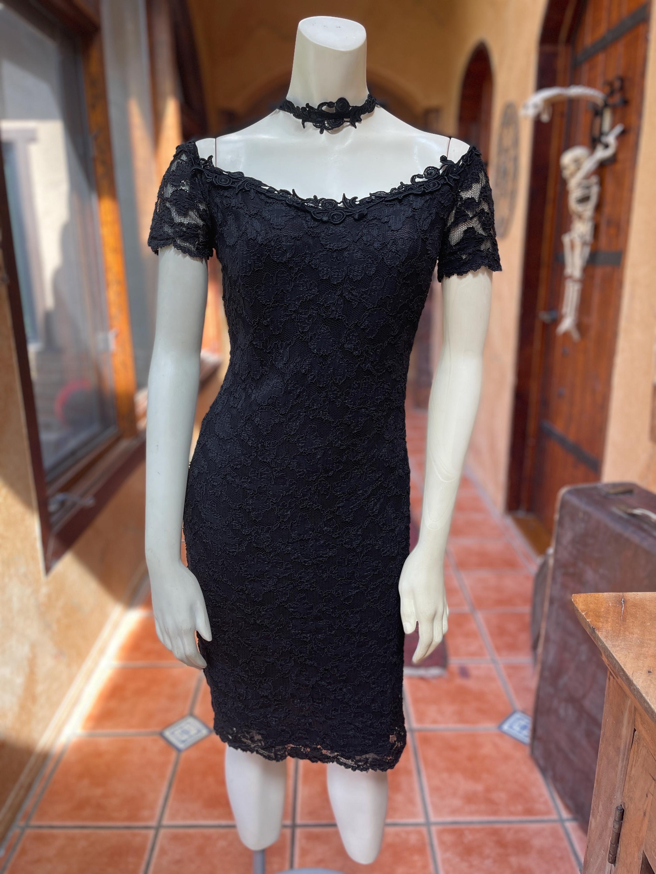 sachin and babi light blue dress 90s Black Embroidered Lace 