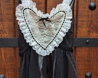 70s/80s Heart Shaped Lingerie Baby Doll Top