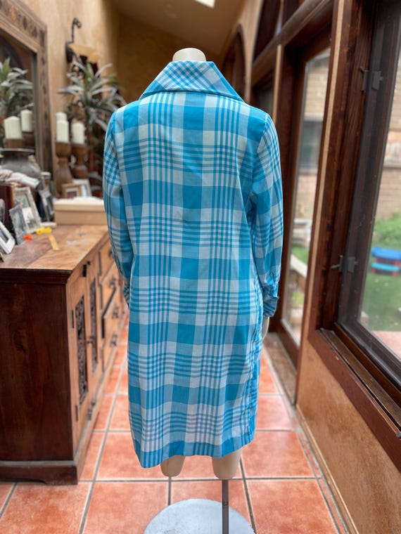 Vintage Blue Plaid Housedress - image 5