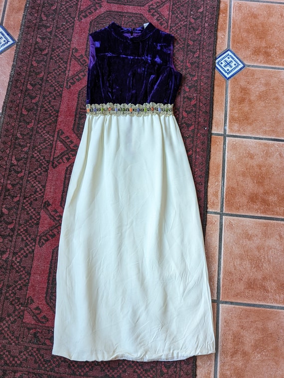 Vintage Purple Velvet Maxi Dress - image 2