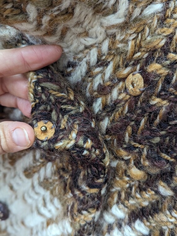 Vintage Plaid Wool Brown Double Breassted Coat - image 6