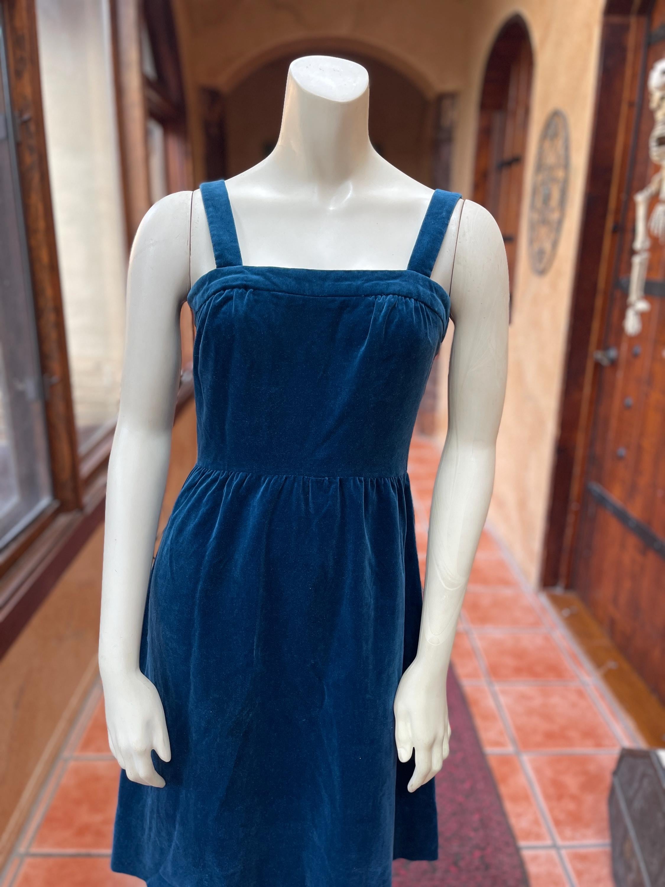 cobalt blue velvet dress Navy Blue Long Velvet Prom Dress with Beaded Trim Navy / 12 main image 0
