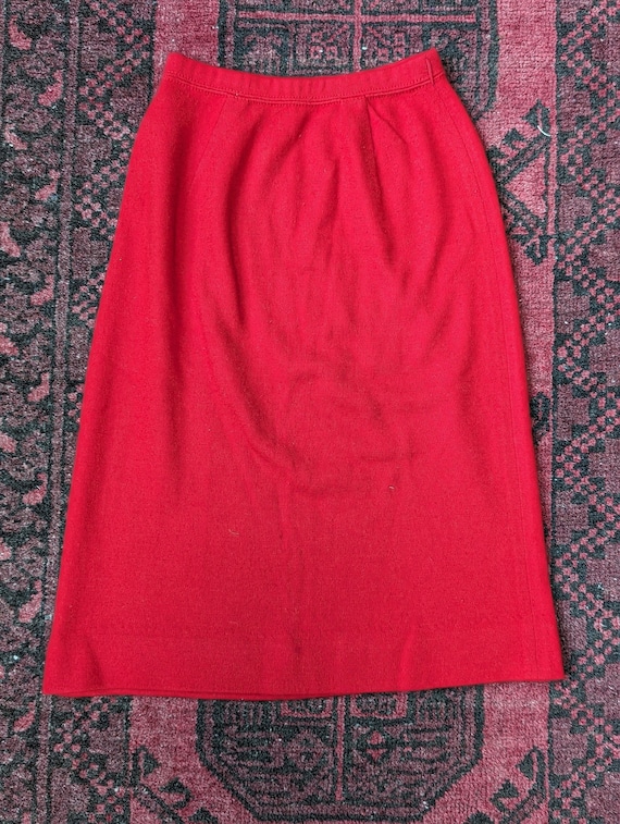 50s Jantzen Red Wool Skirt