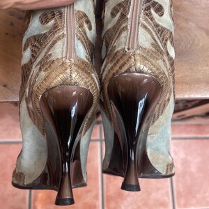 El Dantes Leather and Suede Inlay Stiletto Boots | EU 38 | US 7/8 image 8