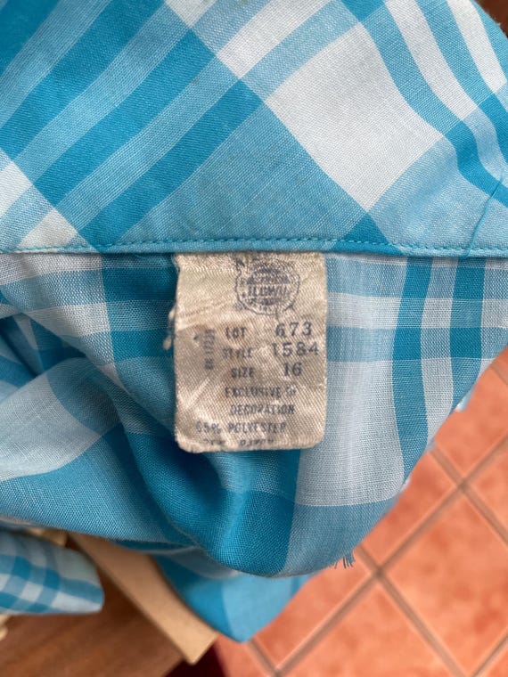 Vintage Blue Plaid Housedress - image 7