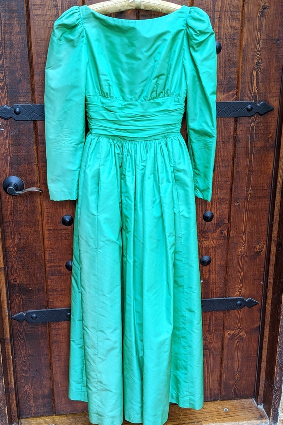 50s/60's Mollie Parnis Emerald Green Gown with Poc