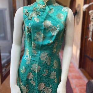 80s/90s OOAK Sea Foam Green Cheongsam