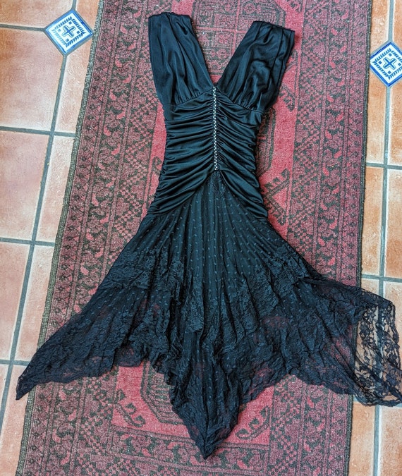 80s Black Dress with Lace by Zum Zum