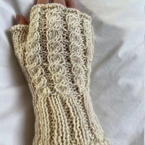 Hand Knitted Alpaca Fingerless Gloves