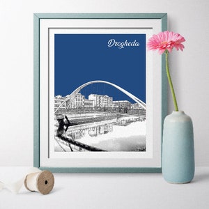 Ireland Travel Poster, Drogheda , Drogheda Scenery, Drogheda Landmark, Drogheda Landscape, Ireland Poster, Ireland Art De Lacy Bridge
