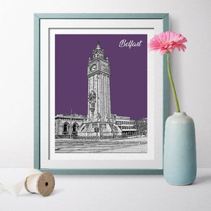 Ireland Travel Poster, Belfast Photo, Belfast Art, Belfast Poster, Belfast Wall Art, Belfast Landscape, Ireland Poster, Ireland Art