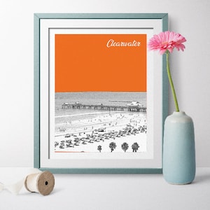 Clearwater, Florida, Clearwater Florida, Clearwater Landscape, Clearwater Gift, clearwater beach, Clearwater Wall Art, Clearwater Skyline