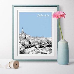 Chile Landscape, Valparaiso Poster, Valparaiso Print, Valparaiso Wall Art, Valparaiso Gift, Travel Gift, Wedding Gift, Housewarming Gifts