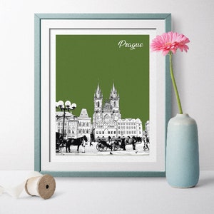 Poster di viaggio Della Repubblica Ceca, Praga Travel Poster, Praga Paesaggio, Repubblica Ceca Poster, Repubblica Ceca Arte Praga piazza vecchia città