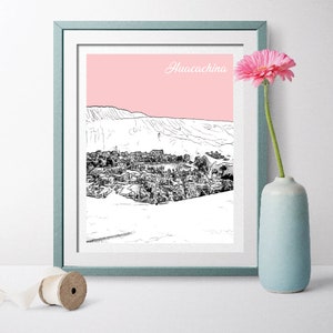 Peru Travel Poster, Huacachina ICA Travel Poster, Huacachina Prints, Huacachina Art, Huacachina Wedding, Peru Poster, Peru Art