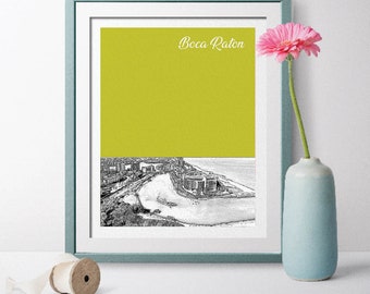 Boca Raton, Florida, Boca Raton Florida, Boca Raton Landscape, Boca Raton Gift, Travel Poster, Boca Raton Wall Art, Boca Raton Skyline