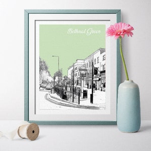 England Travel Poster, Bethnal Green Travel Poster, Bethnal Green Skyline, Bethnal Green Cityscape, Bethnal Green Art, England Poster