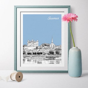 France Travel Poster, Saumur Travel Poster, Saumur Skyline, Saumur Cityscape, Saumur Art, France Poster, France Art Aleppo Citadel