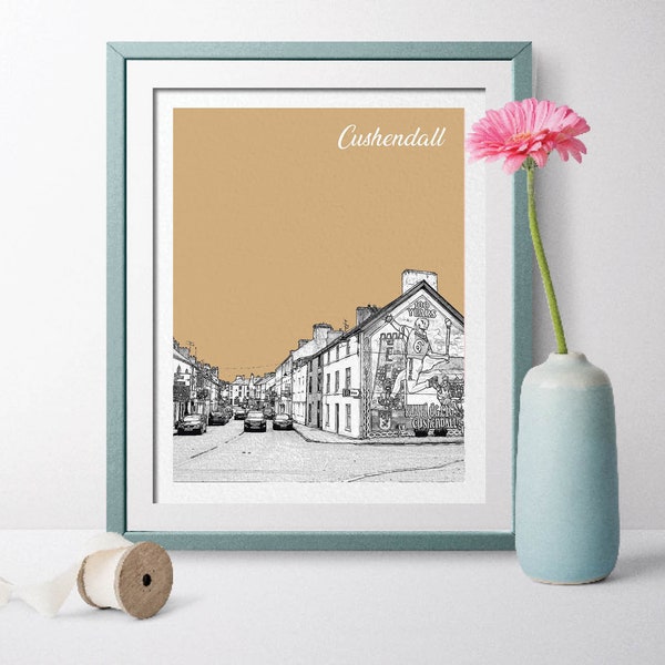 Ireland Travel Poster, Cushendall Travel Poster,  Cushendall Wall Art, Cushendall Landscape, Ireland Poster, Ireland Art Cushendall, Art