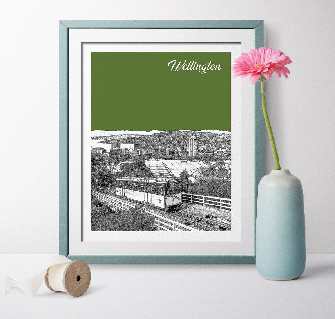 New Zealand Travel Poster, Wellington Gift, Wellington Prints