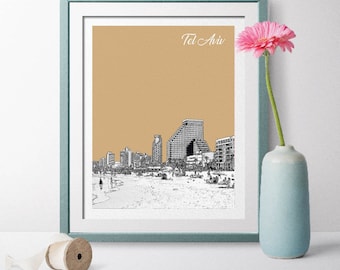 Israel Travel Poster, Tel Aviv Scenery, Tel Aviv Landmark, Tel Aviv Poster, Tel Aviv Wall Art, Tel Aviv Landscape, Israel Poster, Israel Art