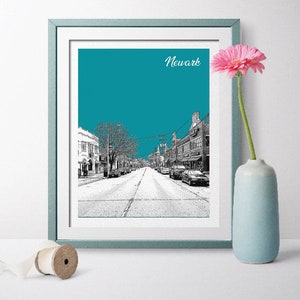 Newark, Delaware, Newark Delaware, Newark Landscape, Newark Gift, Newark Delaware down town, Newark Wall Art, Newark Skyline