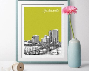 Jacksonville, Florida, Jacksonville Florida, Jacksonville Landscape, Jacksonville Gift, Travel Poster, Jacksonville Wall Art, Jacksonville