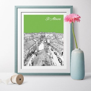 England Travel Poster, St Albans Travel Poster, St Albans Poster, St Albans Wall Art, St Albans Landscape, England Poster, England Art