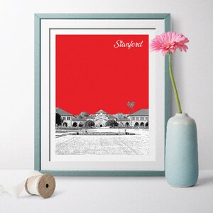 Stanford, Stanford University, California, Stanford California, Stanford Landscape, Stanford Gift, Travel Poster, Stanford, Stanford Skyline