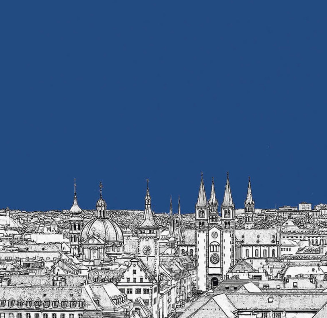 Germany Travel Poster Würzburg Würzburg Skyline Würzburg - Etsy