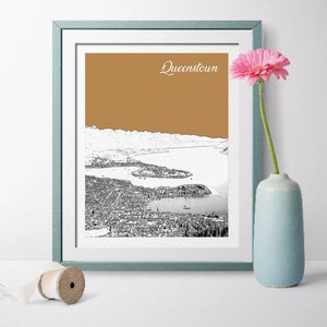 New Zealand Travel Poster, Queenstown Travel Poster, Queenstown Gift,  Queenstown Wall Art, Queenstown Wedding, New Zealand Poster