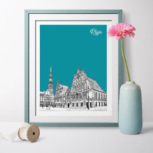 Latvia Travel Poster, Riga Gift, Riga Prints, Riga Art, Riga Poster, Riga Wall Art,  Latvia Poster, Latvia Art house of the blackheads