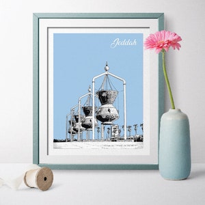 Saudi Arabia Travel Poster, Jeddah Travel Poste, Jeddah Art, Jeddah Poster, Jeddah Wall Art, Jeddah Wedding, Saudi Arabia Beach