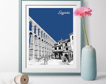 Segovia Travel Poster, Segovia Gift, Segovia Prints, Segovia Poster, Segovia Wall Art, Segovia Wedding, Spain Poster, Spain Art Aqueduct