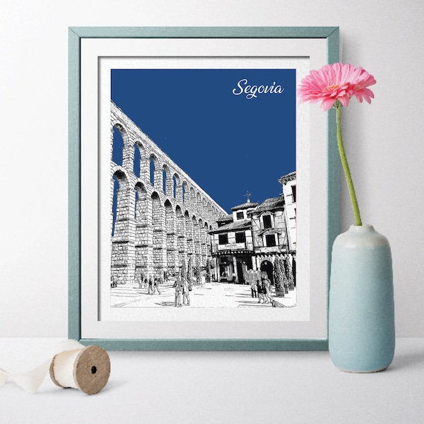 Segovia Travel Poster, Segovia Gift, Segovia Prints, Segovia Poster, Segovia Wall Art, Segovia Wedding, Spain Poster, Spain Art Aqueduct