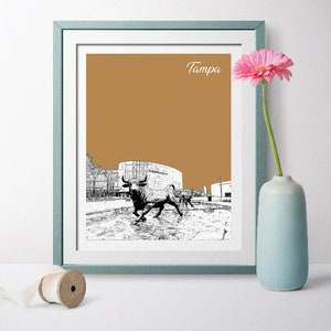 Tampa, Florida, Tampa Florida, Tampa Landscape, Tampa Gift, usf university of south florida, Tampa Wall Art, Tampa Skyline