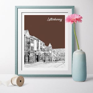 Ireland Travel Poster, Letterkenny Travel Poster, Letterkenny Scenery, Letterkenny Landmark, Letterkenny Art, Letterkenny Poster