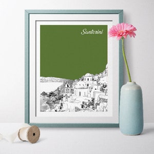 Greece Travel Poster, Santorini Landmark, Santorini Art, Santorini Poster, Santorini Wall Art,Santorini Landscape, Greece Poster, Greece Art