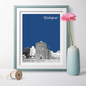 Ireland Travel Poster, Waterford Travel Poster, Scenery, Waterford Landmark, Ireland Poster, Ireland Art Waterford reginald’s tower museum