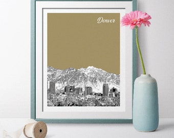 Denver, Colorado, Denver Colorado, Denver Landscape, Denver Gift, Down town Denver, Denver Wall Art, Denver Skyline