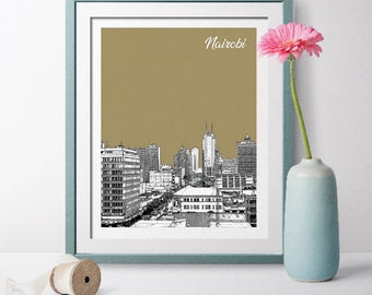 Kenya Travel Poster, Nairobi Travel Poster, Nairobi Gift, Nairobi Prints, Nairobi Art, Nairobi Poster, Nairobi Wall Art,  Kenya Art