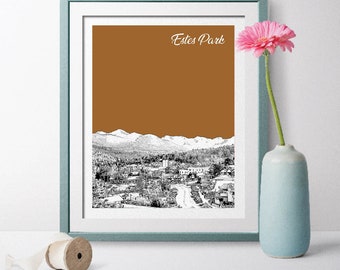 Estes Park, Colorado, Estes Park Colorado, Estes Park Landscape, Estes Park Gift, Travel Poster, Estes Park Wall Art, Estes Park Skyline