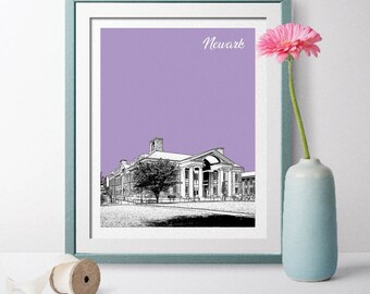 Newark, Delaware, Newark Delaware, Newark Landscape, Newark Gift, University of Delaware, Newark Wall Art, Newark Skyline