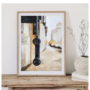 Arte urbana originale, arte telefonica, arredamento contemporaneo, arredamento per la casa vintage/retrò, paesaggio urbano, arte neutra/scandinava/industriale/minimalista